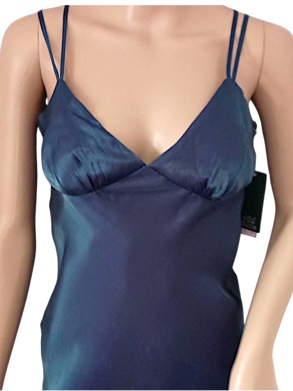 🌸Wild Fable Iridescent Dress XS Satin Slip Midi Blue Y2K 90s Spaghetti Strap NWT - Picture 6 of 12